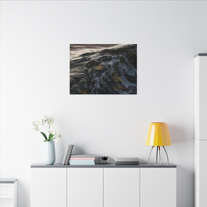 Dark Japandi Ocean Wave in Dawn | Moody Minimal Canvas Art
