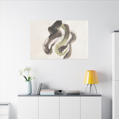 Ink Brushstroke Canvas Art | Spring Japandi Japanese Pattern Art