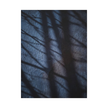 Dark Japandi Shadow Play in Moonlight | Moody Minimal Canvas Art