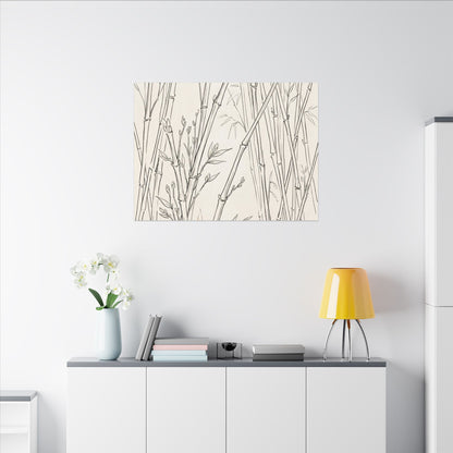 Candlelight Bamboo Grove Canvas Art - Japandi Fukinsei