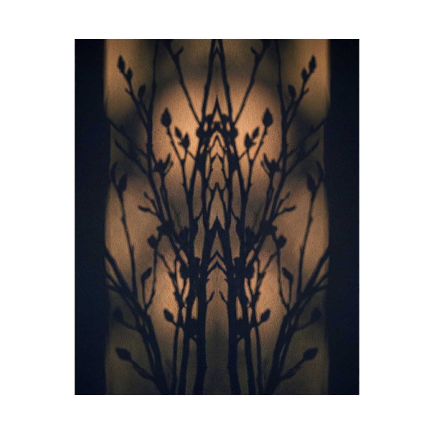 Golden Hour Shadow Play Wall Art Print - Dark Japandi Seijaku