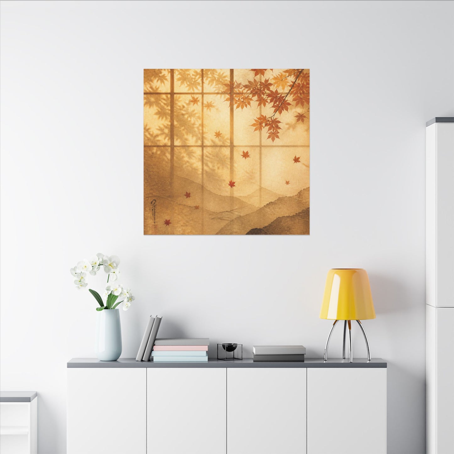 Shoji Screen Texture Canvas Art | Earthy Japandi Art