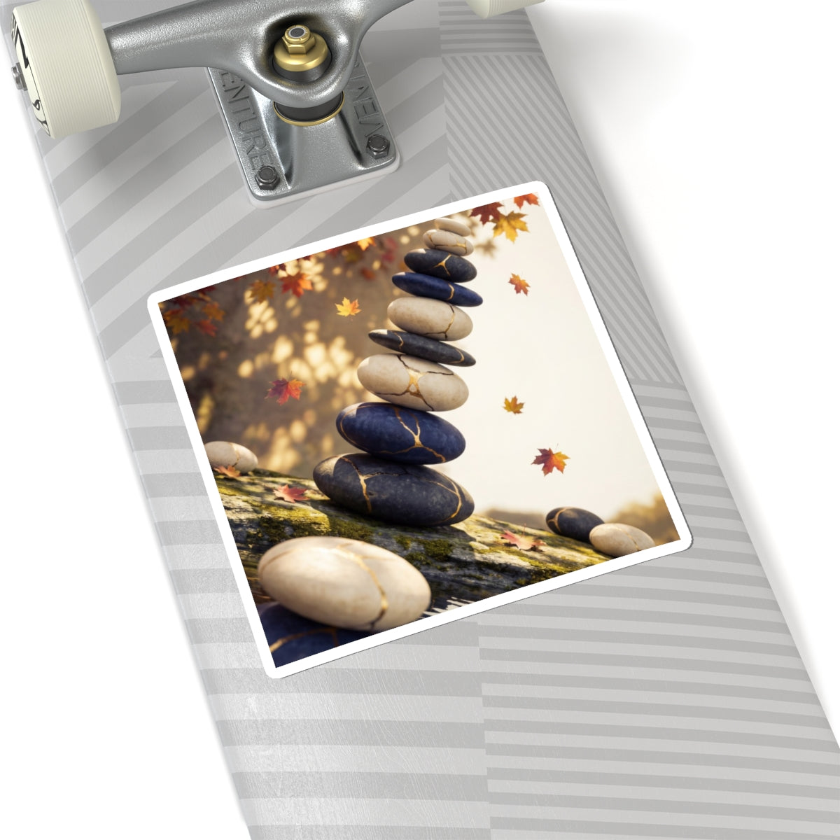 Kintsugi River Stones in Dappled | Gold Vein Sticker Art Print