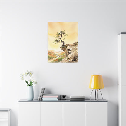 Golden Hour Pine Tree Canvas Art - Japandi Fukinsei