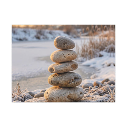 Ma River Stones Canvas Art - Japandi Japanese Pattern