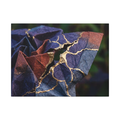 Philosophical Paper Fold Canvas Art - Gold Vein Kintsugi