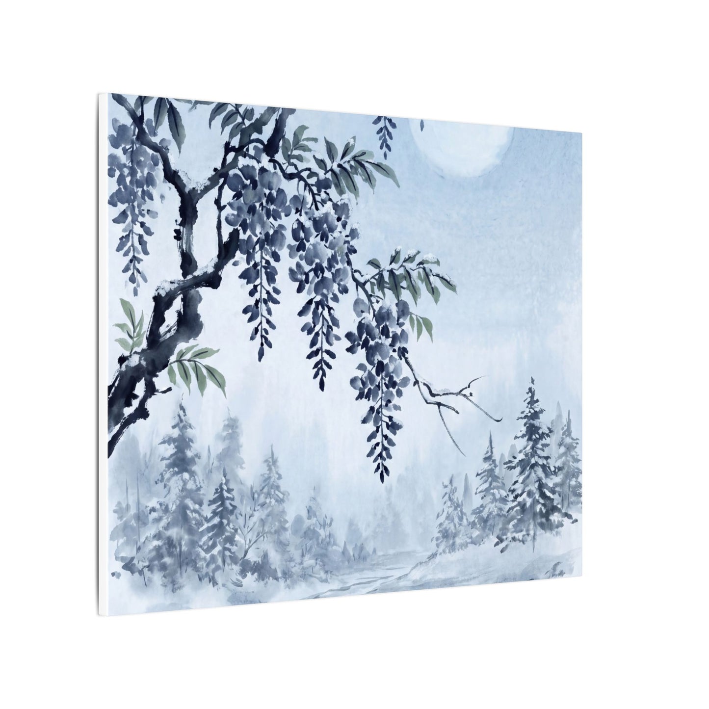 Seijaku Wisteria Canvas Art - Zen Sumi E