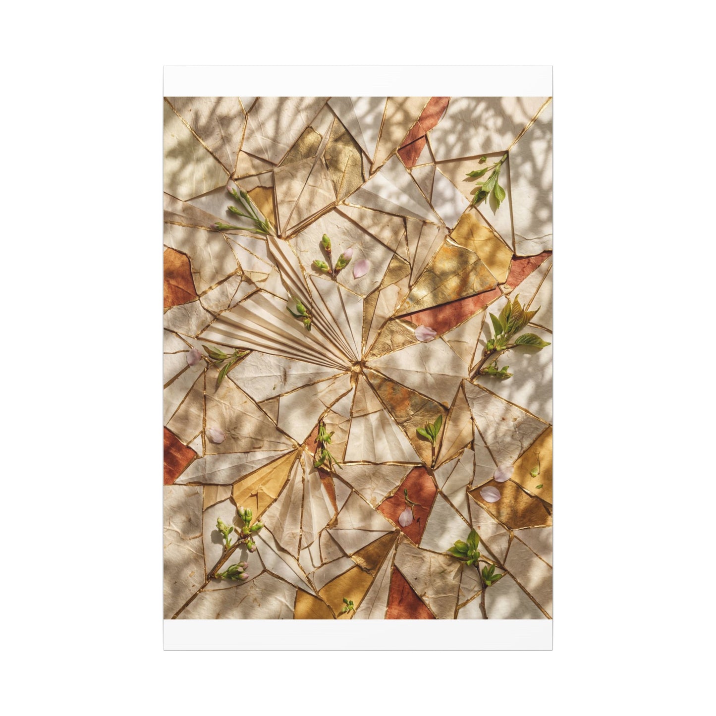 Resilient Paper Fold Canvas Art - Gold Repair Kintsugi