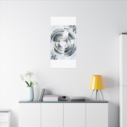 Winter Water Ripple Sumi E Canvas Art | Peaceful Decor