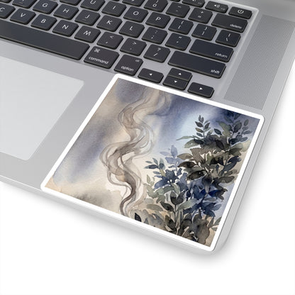 Incense Smoke Watercolor Sticker | Warm Japandi Art