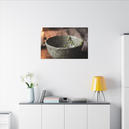 Ceramic Bowl Spring Canvas Art | Japandi Neutral Design