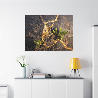 Rust Patina Gold Repair Canvas Art | Resilient Kintsugi Art