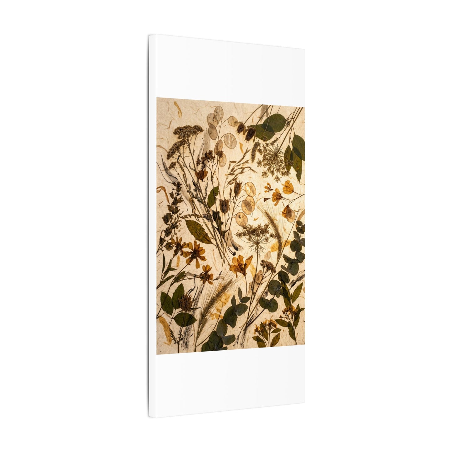 Dried Flowers Summer Canvas Art | Japandi Neutral Design