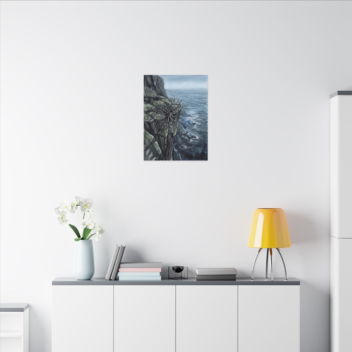 Pine Tree Spring Canvas Art | Japandi Neutral Design