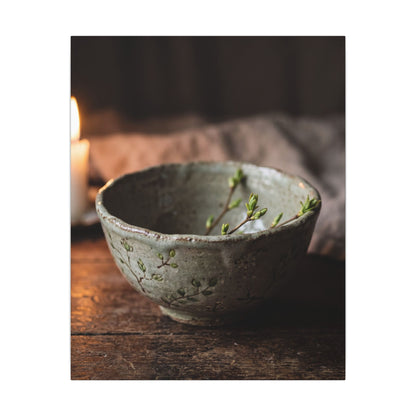 Ceramic Bowl Spring Canvas Art | Japandi Neutral Design
