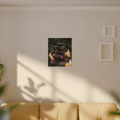 Summer River Stones Gold Vein Canvas Art | Philosophical Decor