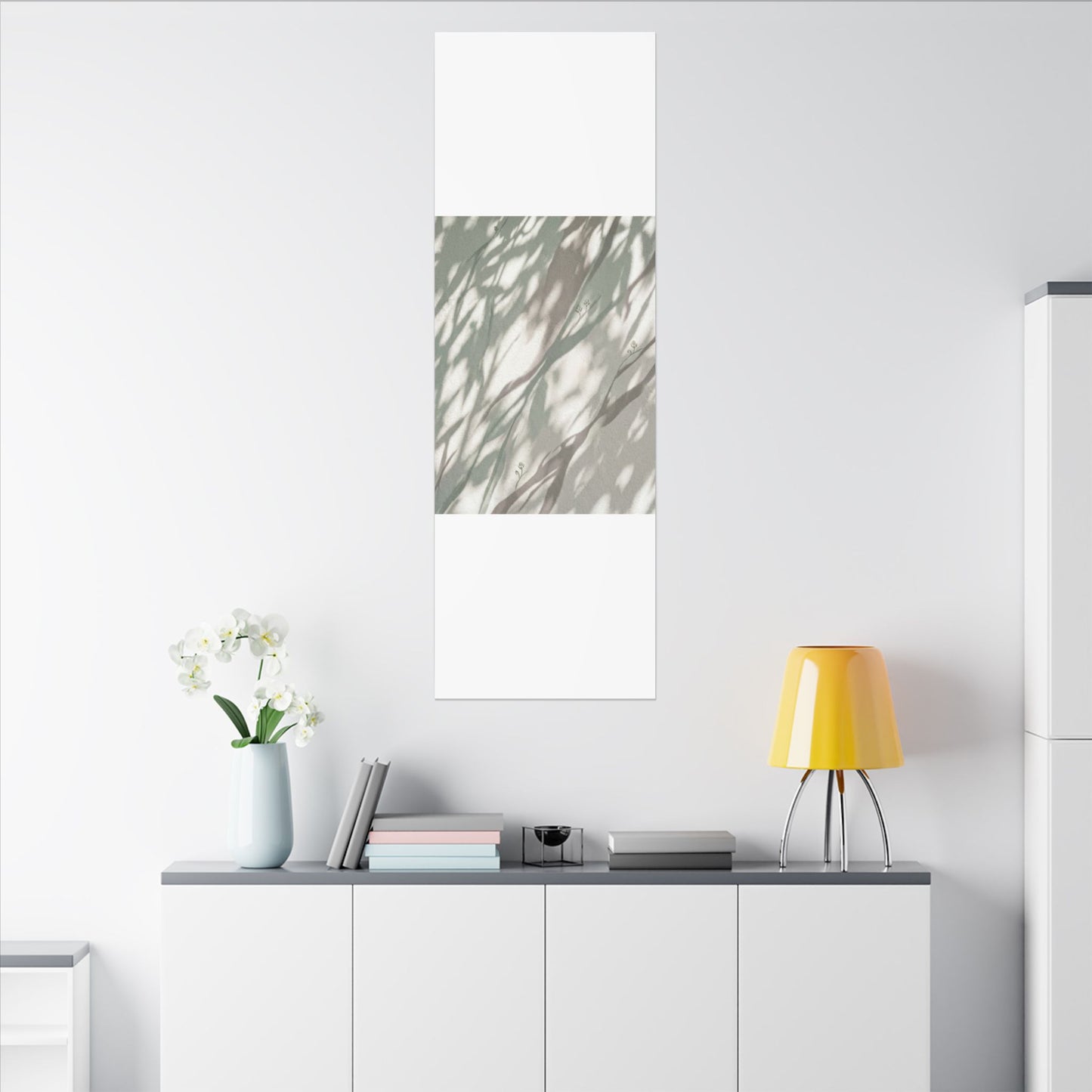 Japandi Shadow Play in Dappled | Japanese Pattern Canvas Art