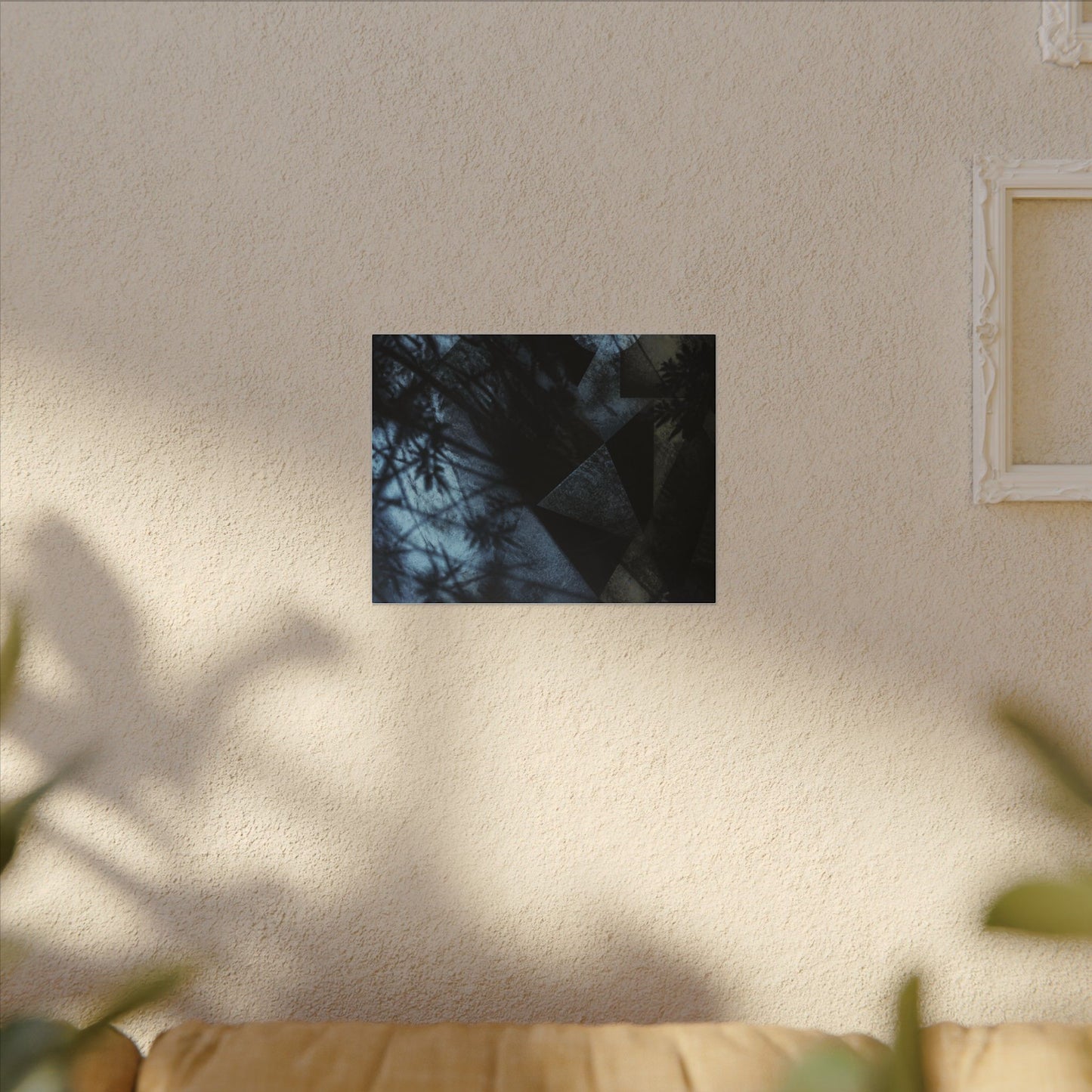 Shadow Play Winter Canvas Art | Dark Japandi Luxurious Design