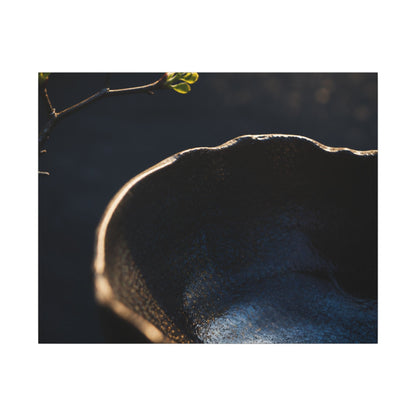 Ma Ceramic Bowl Canvas Art - Dark Japandi Shadow Zen