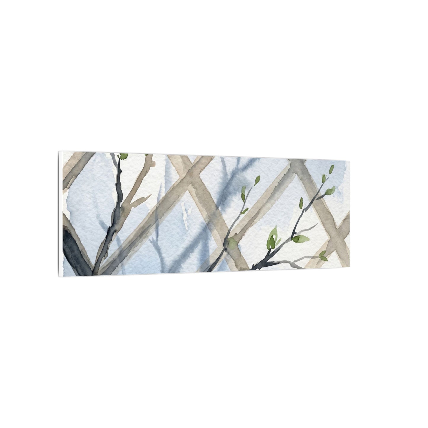 Shoji Screen Canvas Art | Spring Japandi Watercolor Art