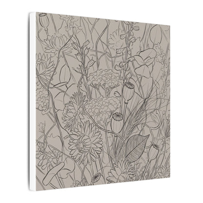 Summer Dried Flowers Minimal Line Canvas Art | Elegant Decor