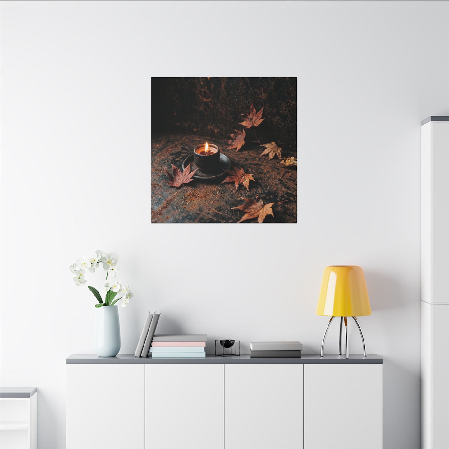 Autumn Rust Patina Shadow Zen Canvas Art | Sophisticated Decor