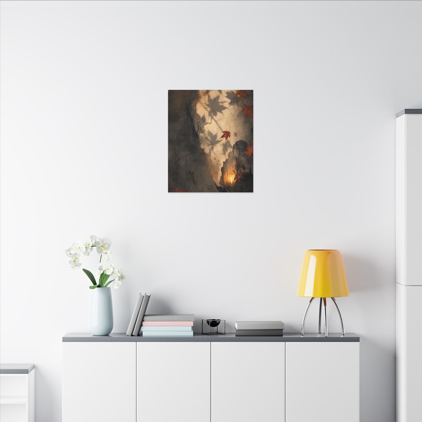 Shadow Play Texture Canvas Art | Neutral Japandi Art