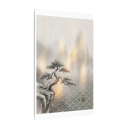 Pine Tree Canvas Art | Winter Japandi Japanese Pattern Art