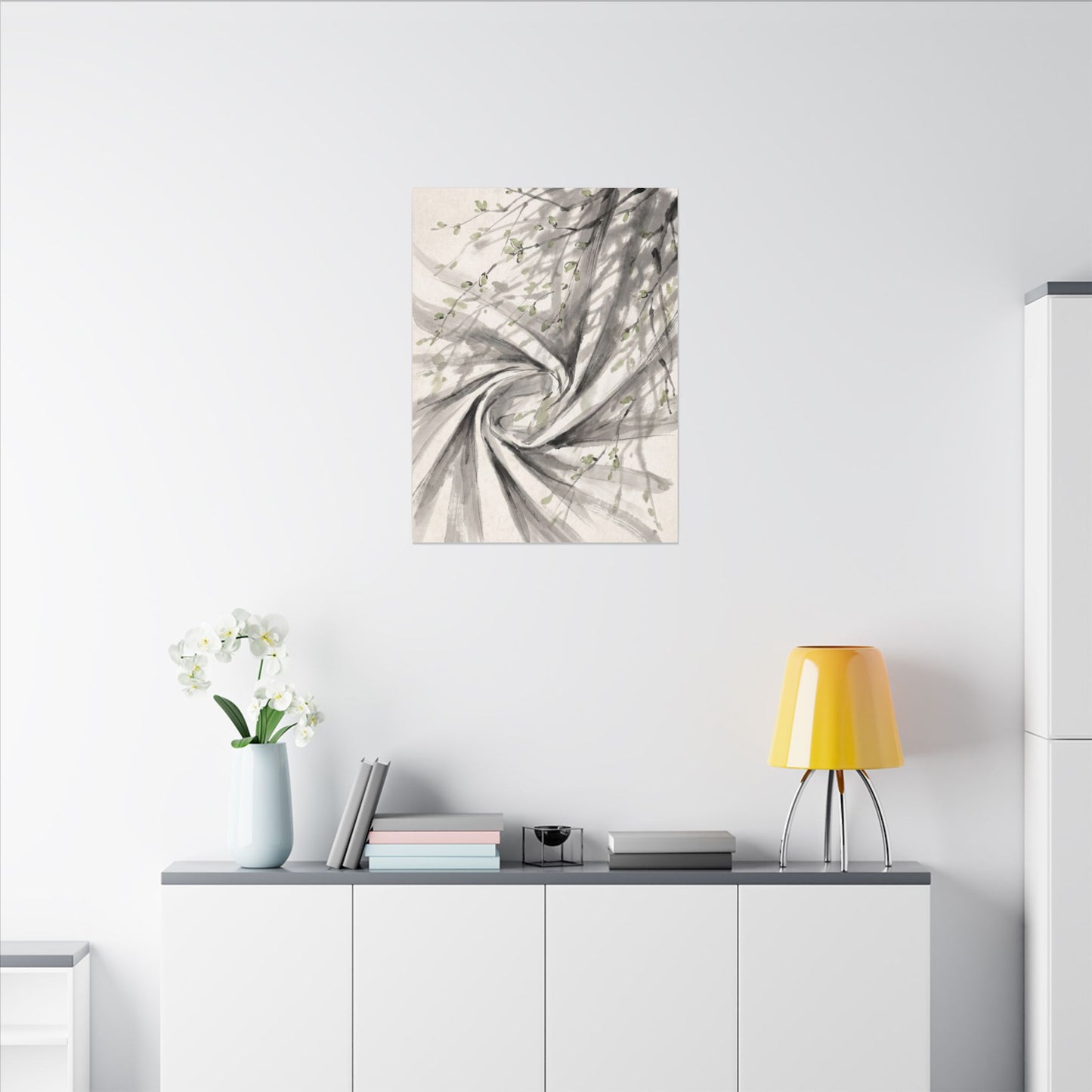 Silk Drape Spring Canvas Art | Zen Contemplative Design