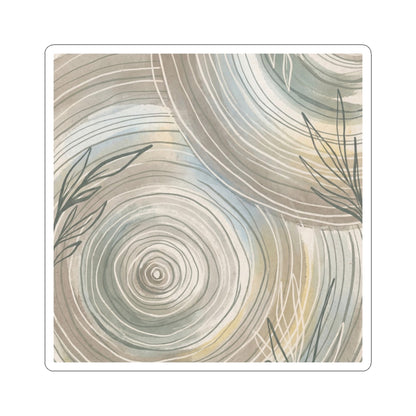 Water Ripple Summer Sticker | Japandi Warm Design Art Print