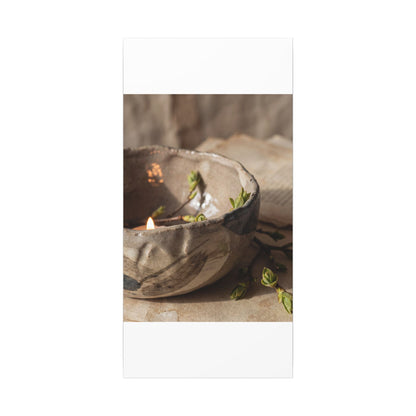 Candlelight Ceramic Bowl Canvas Art - Japandi Ma