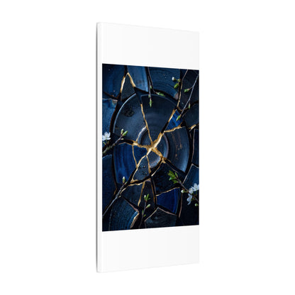 Moonlight Broken Pottery Canvas Art - Kintsugi Fukinsei