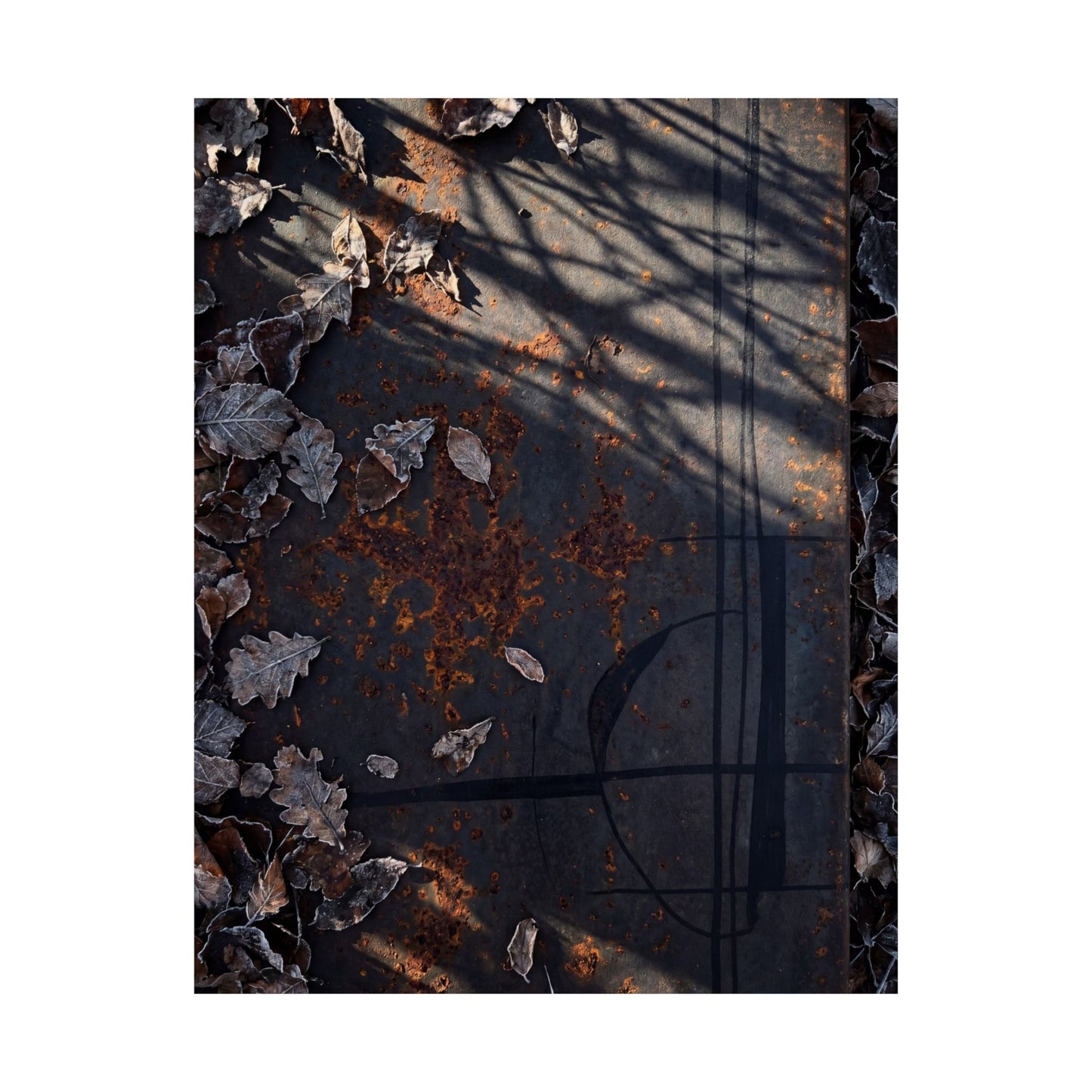 Rust Patina Winter Wall Art Print | Dark Japandi Bold Design