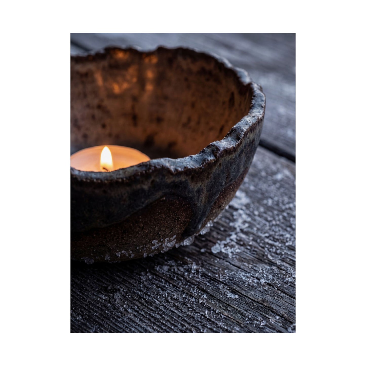 Sophisticated Ceramic Bowl Wall Art Print - Moody Minimal Dark Japandi