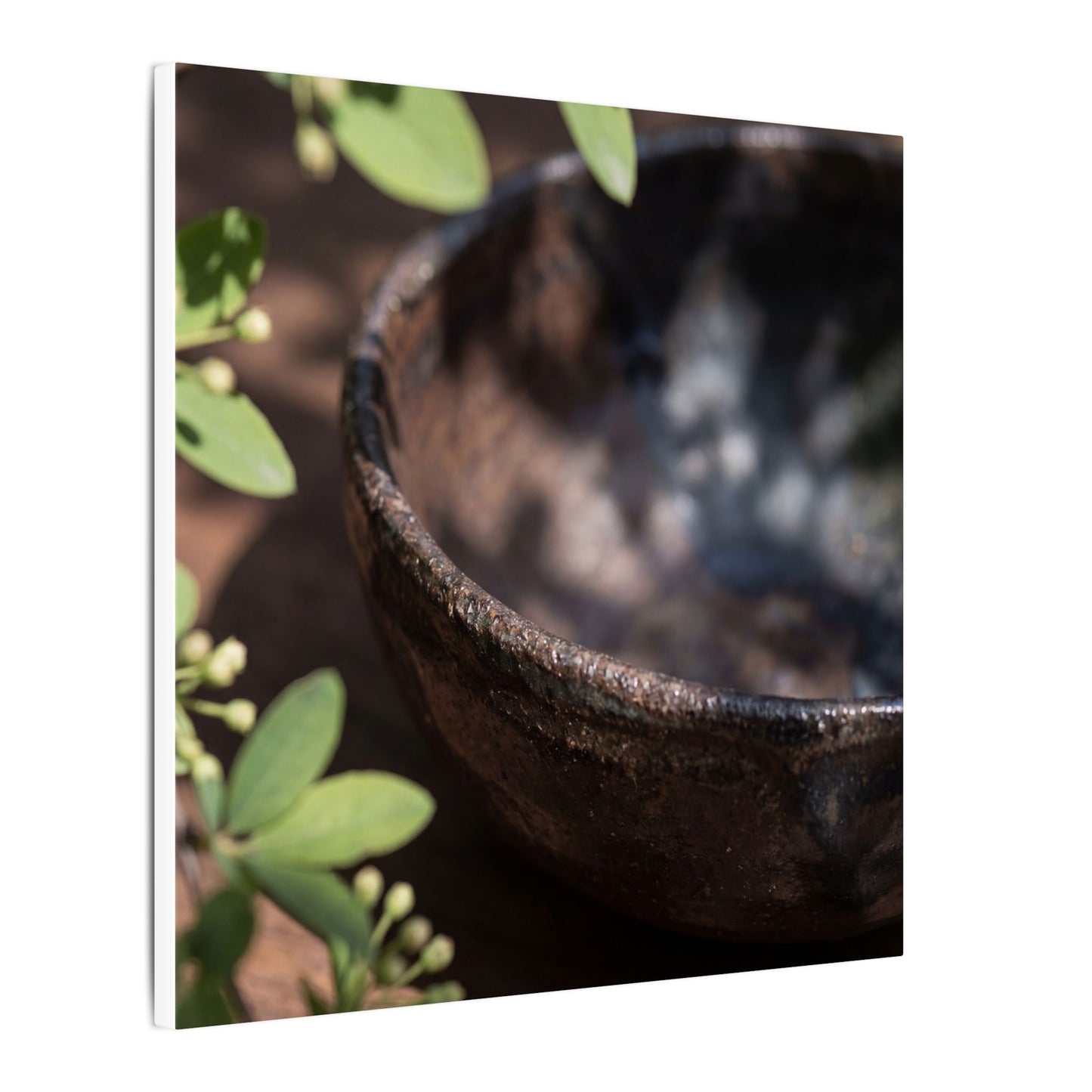 Ceramic Bowl Shadow Zen Canvas Art | Moody Dark Japandi Art