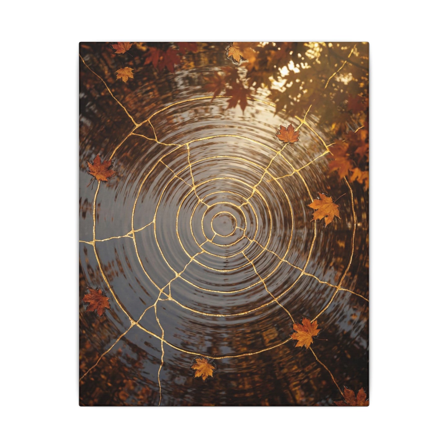 Artful Water Ripple Canvas Art - Gold Vein Kintsugi