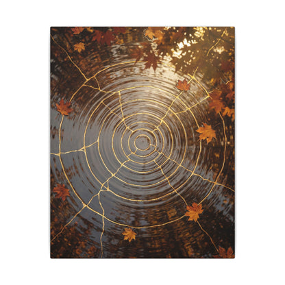 Artful Water Ripple Canvas Art - Gold Vein Kintsugi