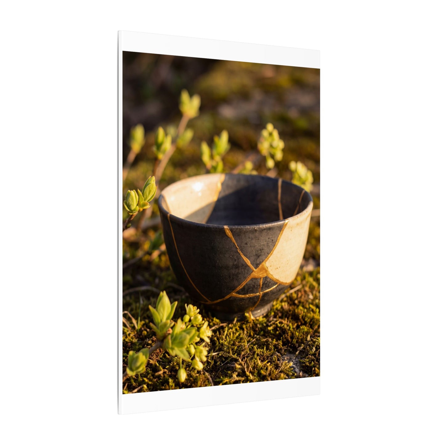 Seijaku Broken Pottery Canvas Art - Kintsugi Gold Repair