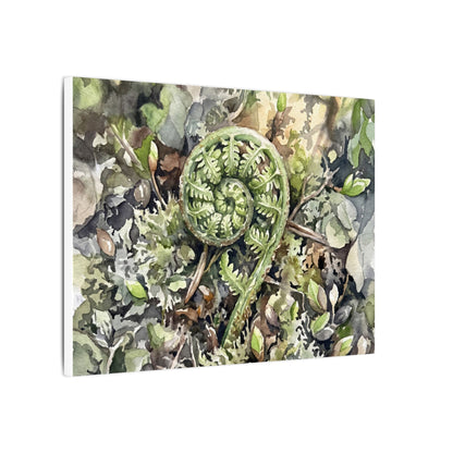 Fern Unfurling Spring Canvas Art | Japandi Neutral Design
