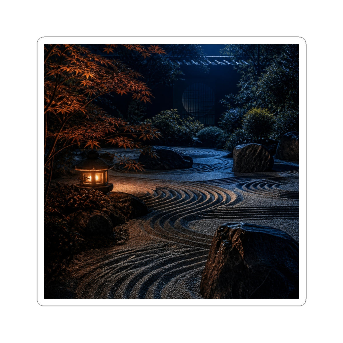 Bold Rock Garden Sticker - Shadow Zen Dark Japandi