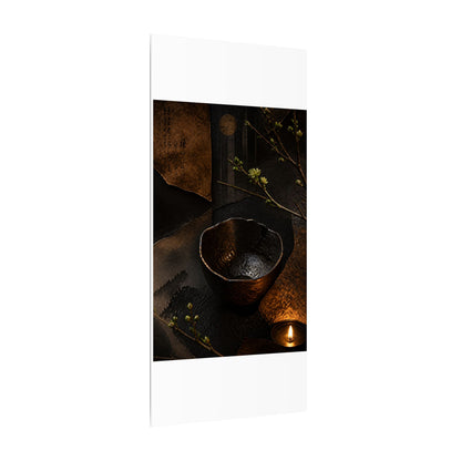 Atmospheric Ceramic Bowl Canvas Art - Shadow Zen Dark Japandi