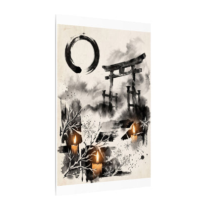 Candlelight Torii Gate Canvas Art - Zen Datsuzoku