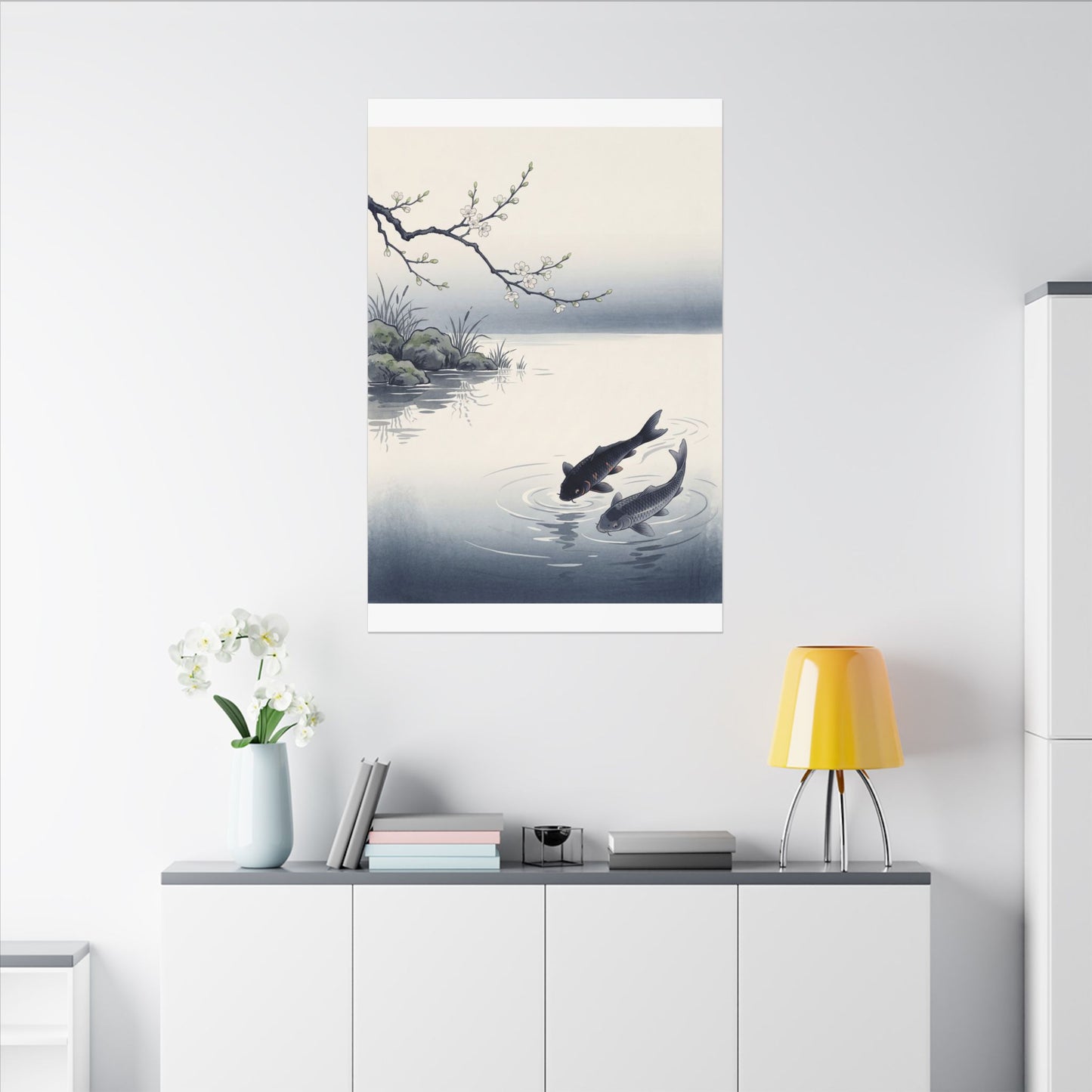 Ma Koi Pond Canvas Art - Zen Ukiyo E Inspired