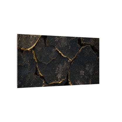 Cracked Earth Canvas Art | Winter Dark Japandi Shadow Zen Art