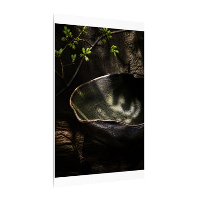 Sophisticated Ceramic Bowl Canvas Art - Dark Texture Dark Japandi