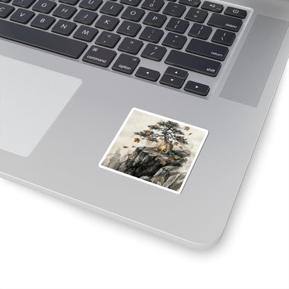 Pine Tree Sticker | Autumn Japandi Texture Art