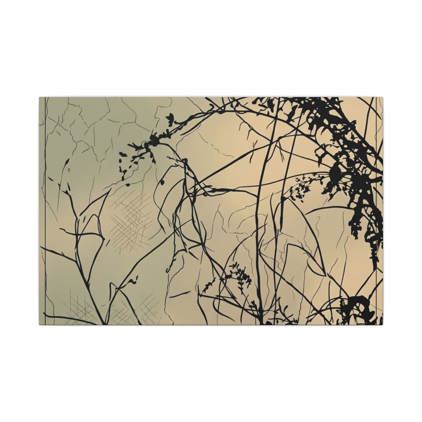 Golden Hour Shadow Play Canvas Art - Japandi Mono No Aware