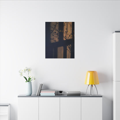 Shadow Play Canvas Art | Spring Dark Japandi Shadow Zen Art