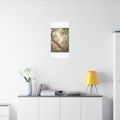 Summer Wisteria Mushroom Illustration Canvas Art | Enchanting Decor