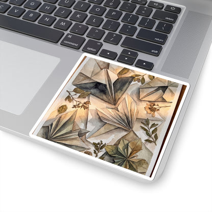 Paper Fold Summer Sticker | Japandi Neutral Design Art Print